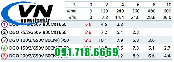 Máy Bơm Chìm Hút Nước Thải DGO 100/2/G50 1,2HP 8 DGO 12