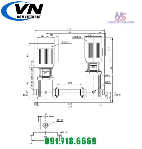 MÁY BƠM LY TÂM TRỤC ĐỨNG NHIỀU TẦNG CÁNH CNP CDLF4-16 4HP/380V 6 MÁY BƠM LY TÂM TRỤC ĐỨNG NHIỀU TẦNG CÁNH CNP CDLF4-16 4HP/380V 5