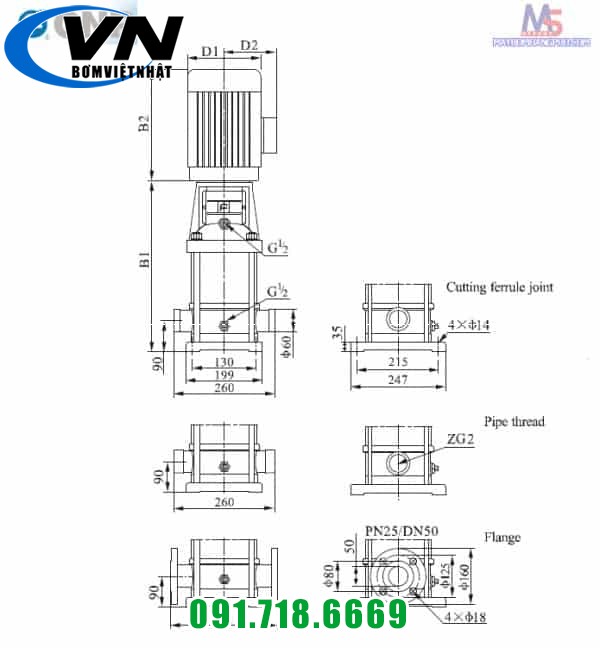 MÁY BƠM LY TÂM TRỤC ĐỨNG NHIỀU TẦNG CÁNH CNP CDLF20-12 20HP/380V 6 MÁY BƠM LY TÂM TRỤC ĐỨNG NHIỀU TẦNG CÁNH CNP CDLF20-12 20HP/380V 5